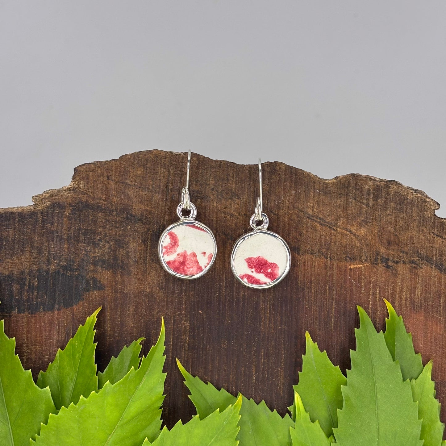 Blush Tide Sterling Silver Earrings Round