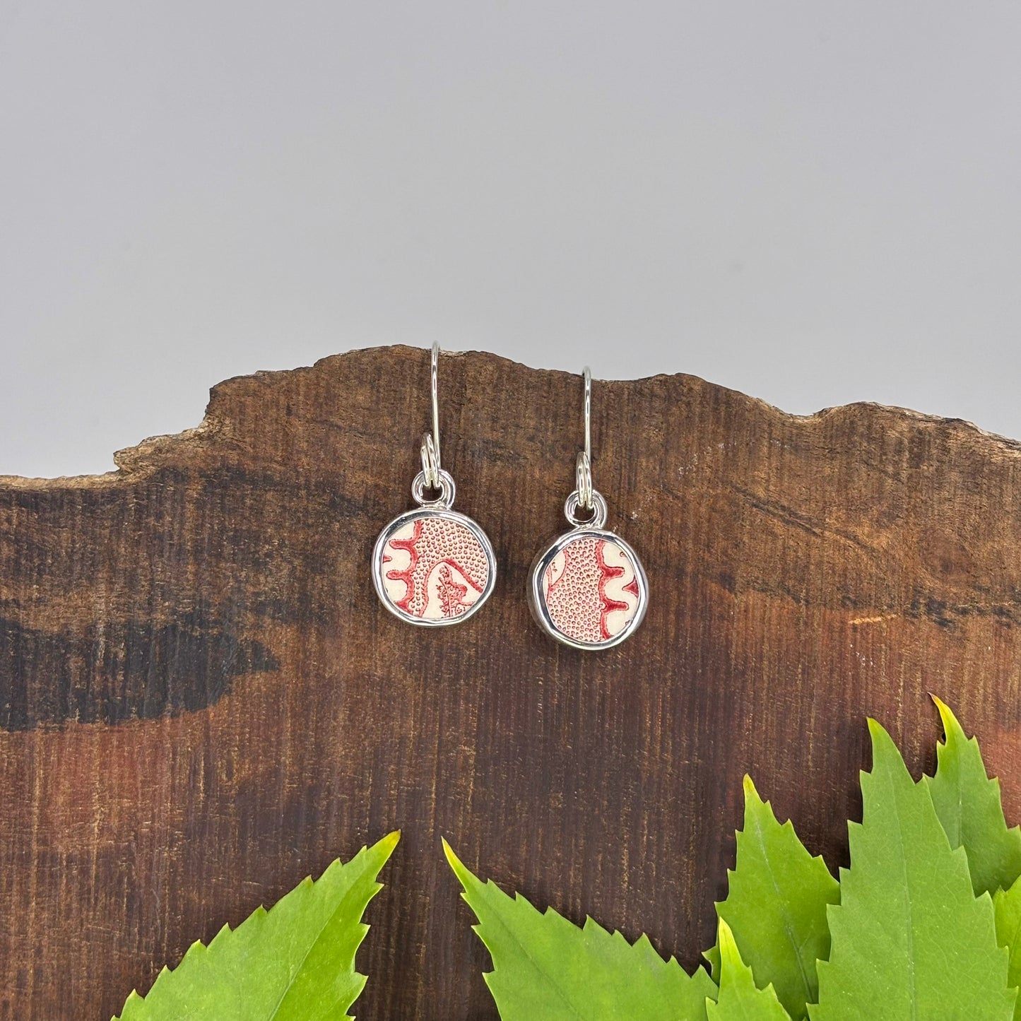 Hibiscus Rain Sterling Silver Earrings Round