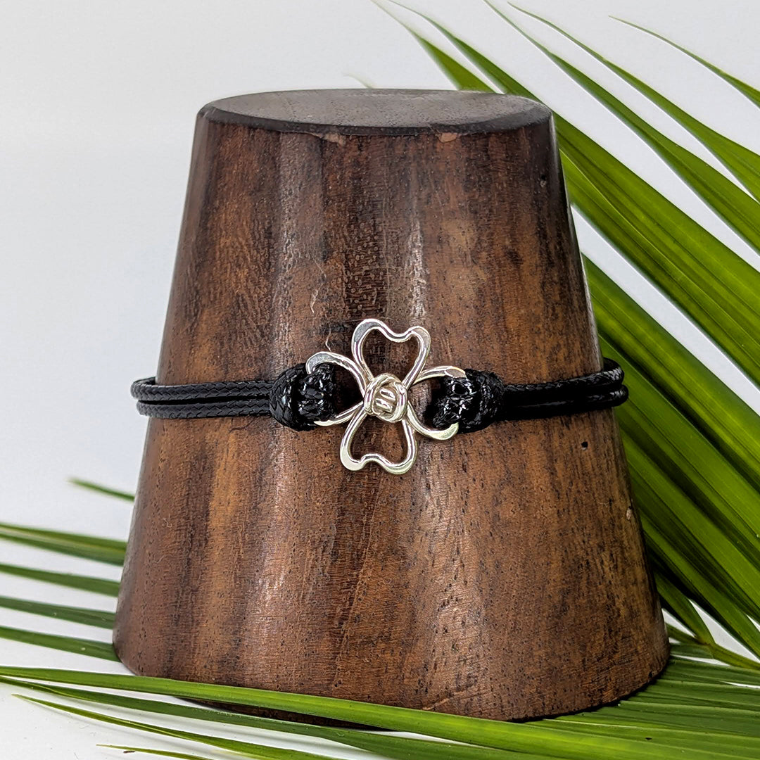 clover small cord bracelet-Sterling Silver-Small-