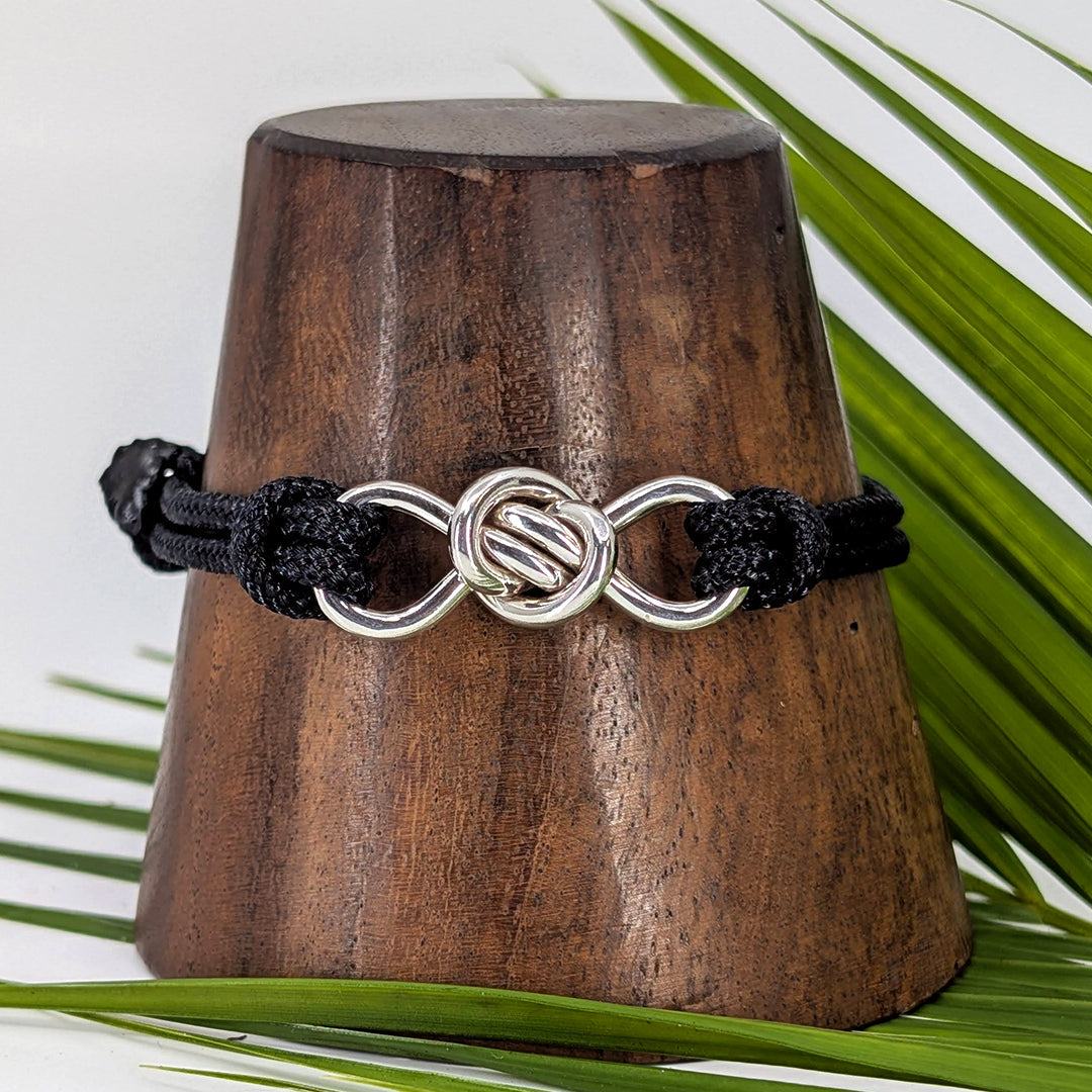 crucian knot cord bracelet-Sterling Silver-Medium-