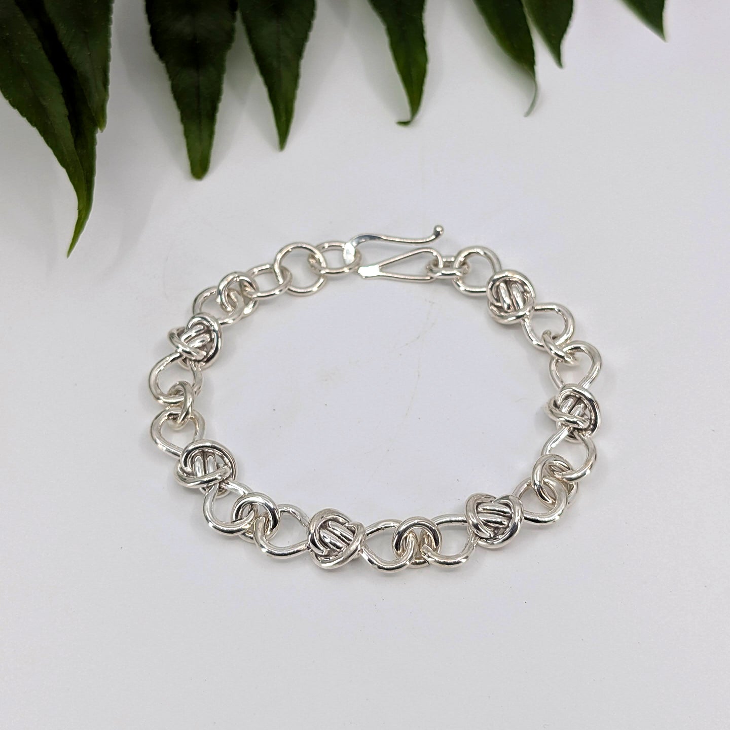 crucian knot x heavy chain bracelet-Sterling Silver-Hand-