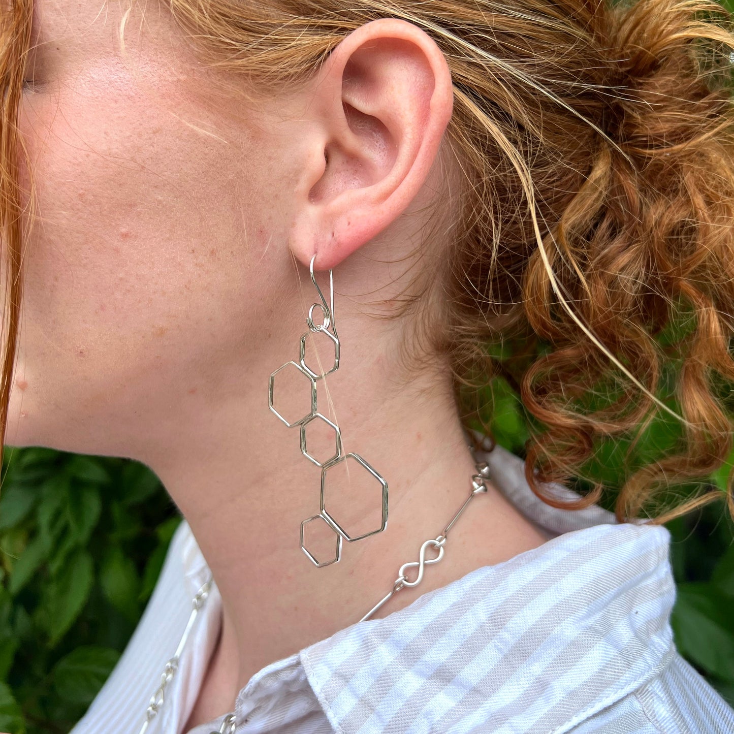 honeycomb cluster earring---