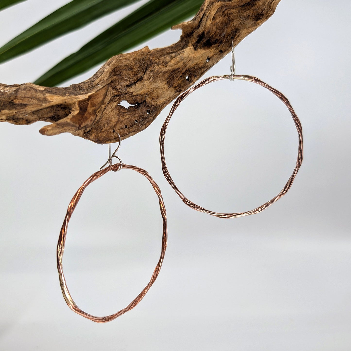 ring of fire hoop earring-Copper-Medium-
