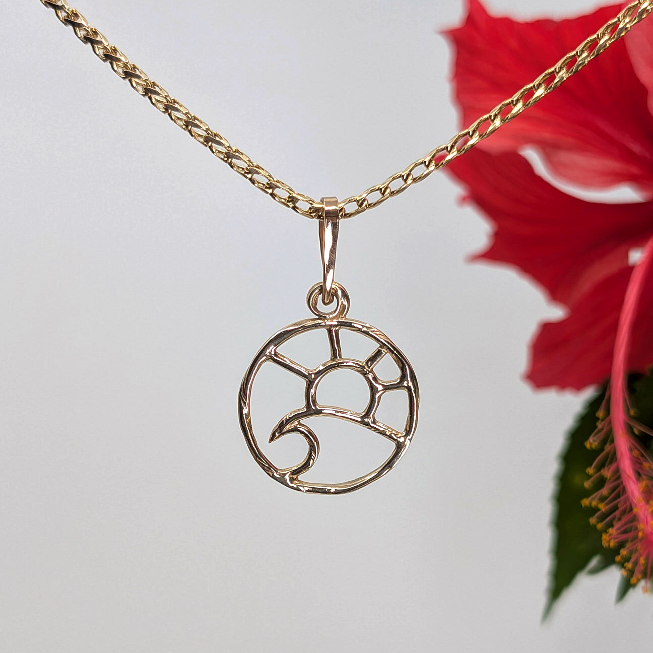 sun surf pendant-14k Gold-One Size-