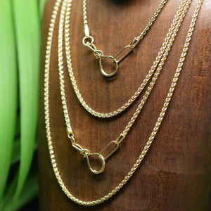 14k Gold Medium Wheat Chain - Gold Necklace