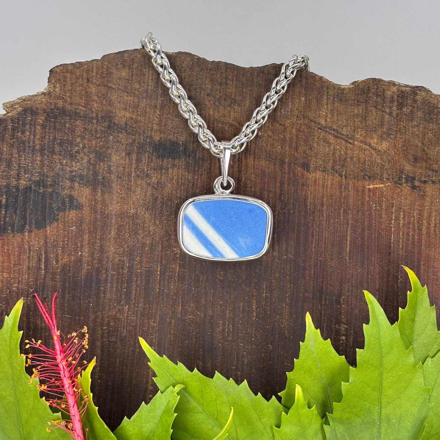 Aqua Echo Sterling Silver Pendant Medium