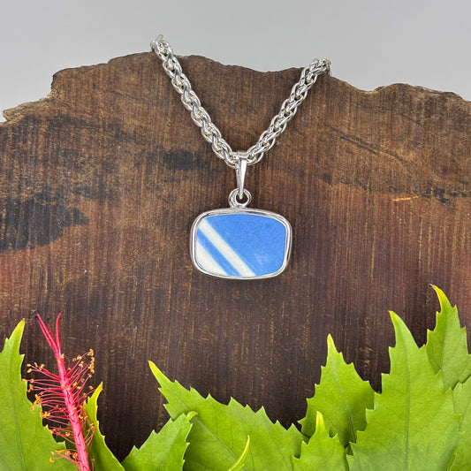 Aqua Echo Sterling Silver Pendant Medium