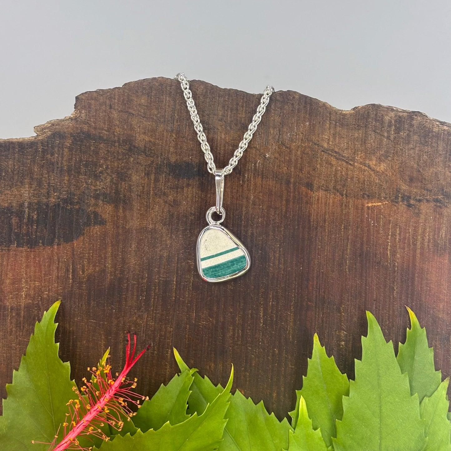 Cane Stripe Sterling Silver Pendant Small
