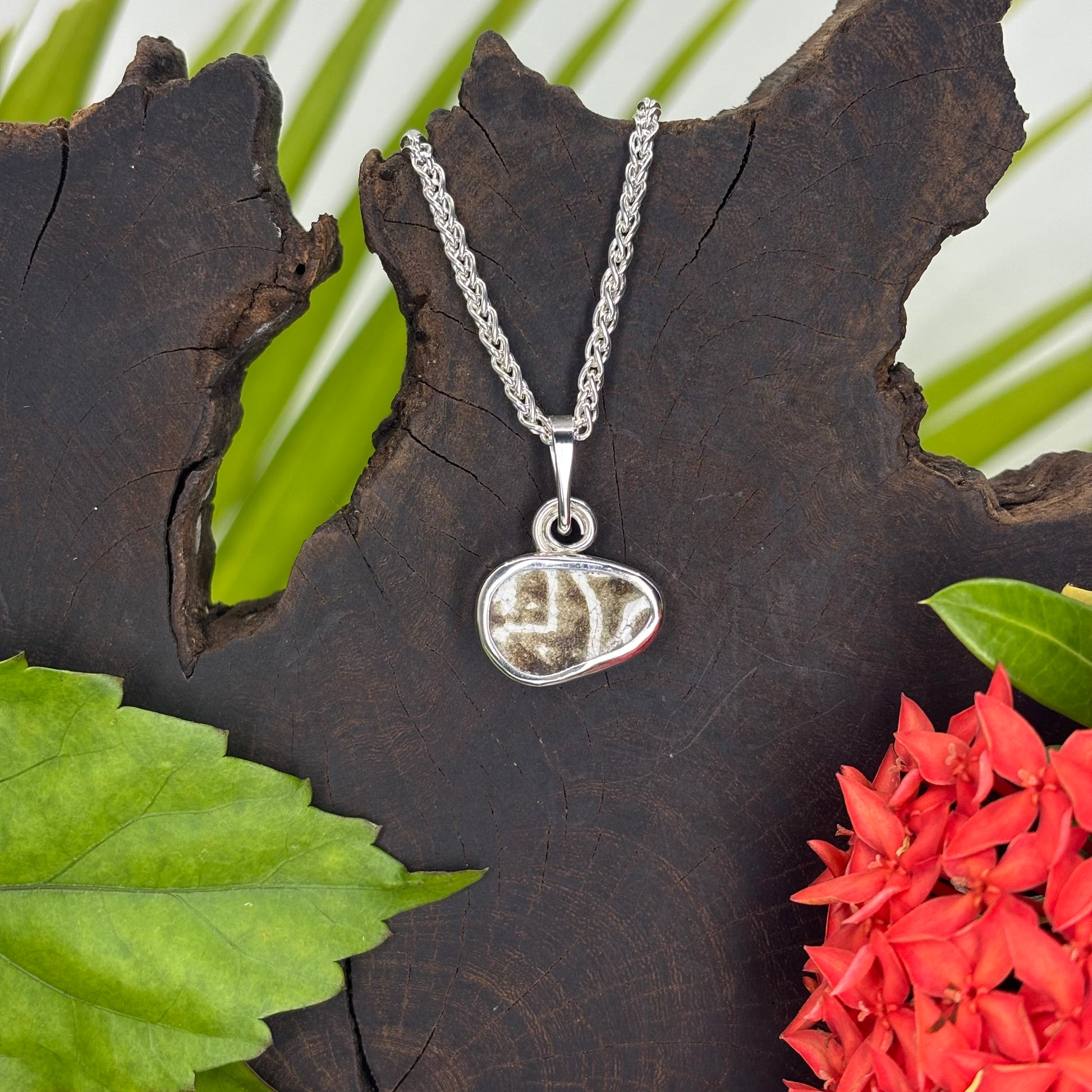 Cave Script Sterling Silver Charm Small