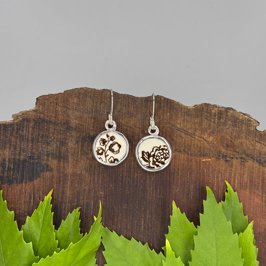 Cocoa Garden Sterling Silver Earrings Round