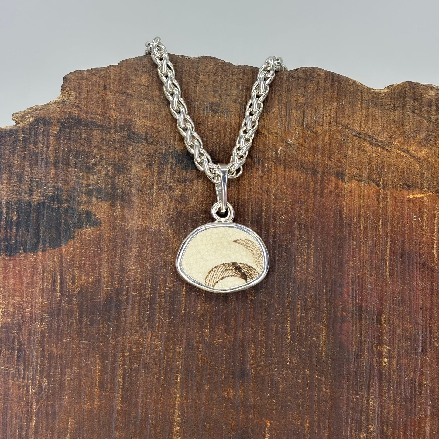 Coconut Husk Sterling Silver Pendant Medium