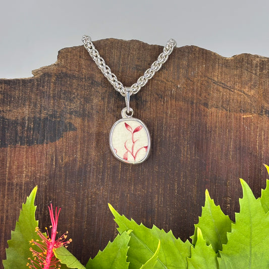 Crimson Sprout Sterling Silver Pendant Large