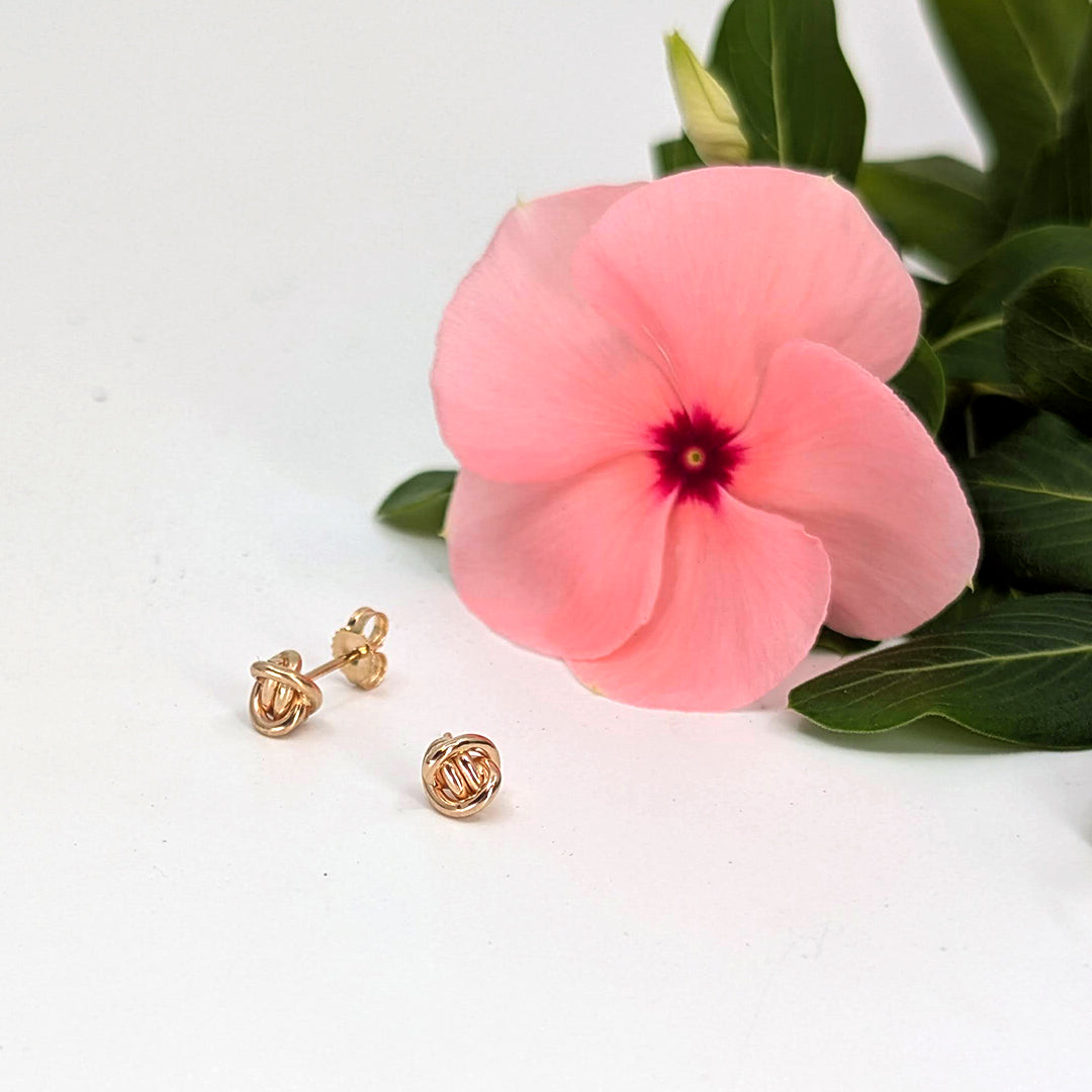 crucian knot post earring-Sterling Silver-Large-