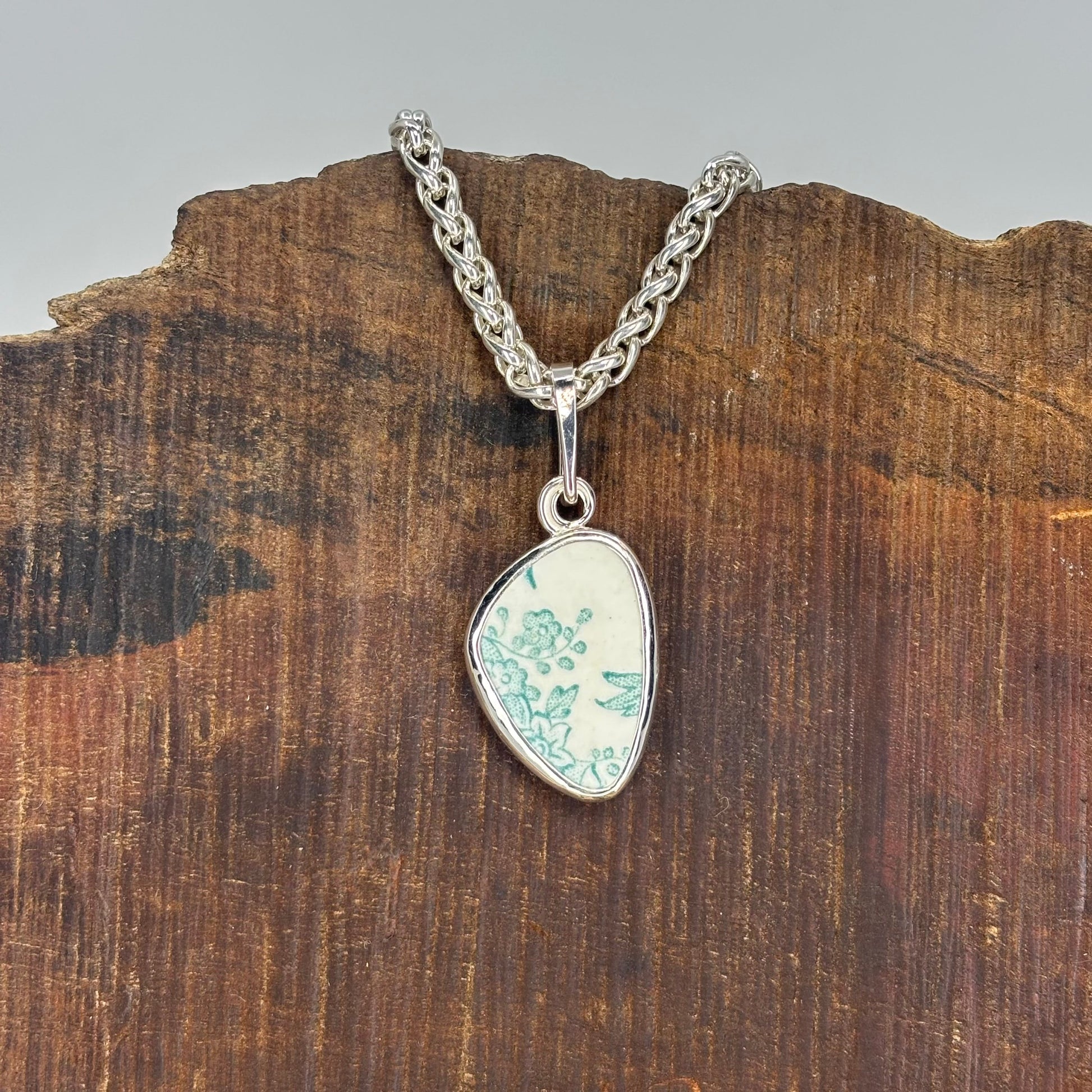 Emerald Bloom Sterling Silver Pendant Large