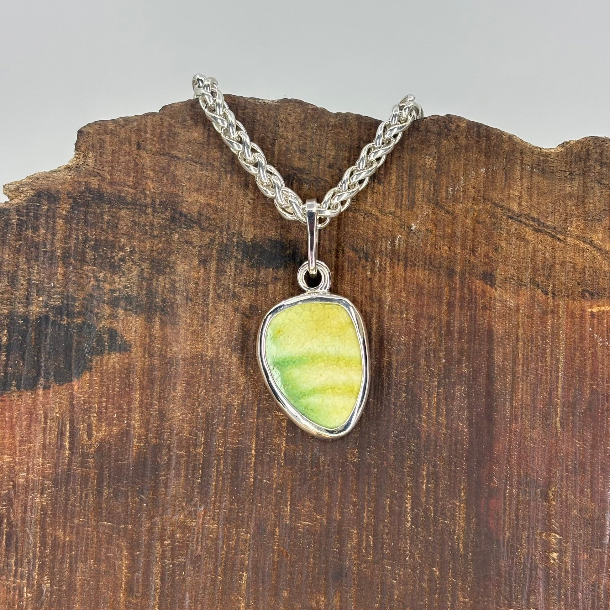 Emerald Tide Sterling Silver Pendant Large