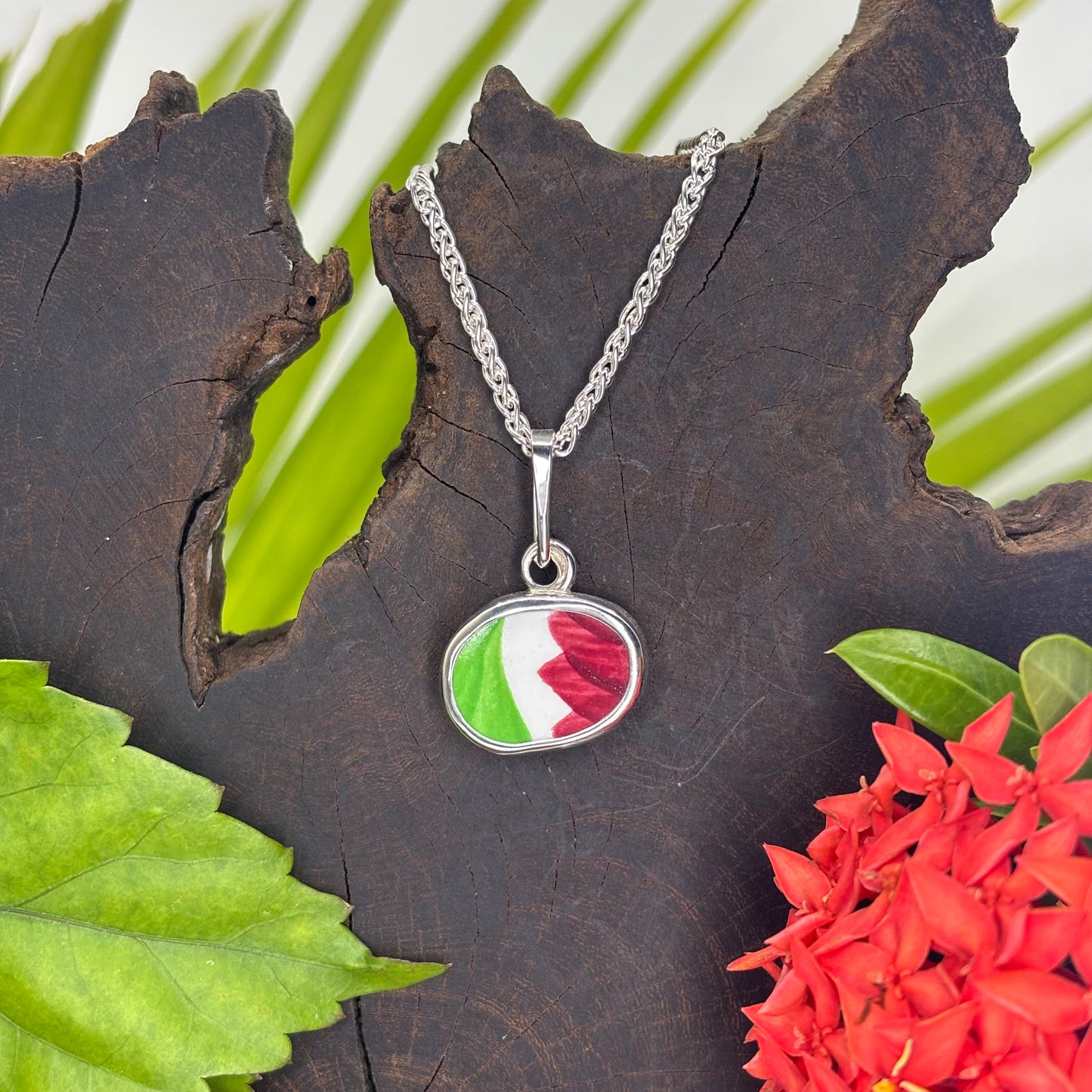 Festival Slice Sterling Silver Pendant Medium