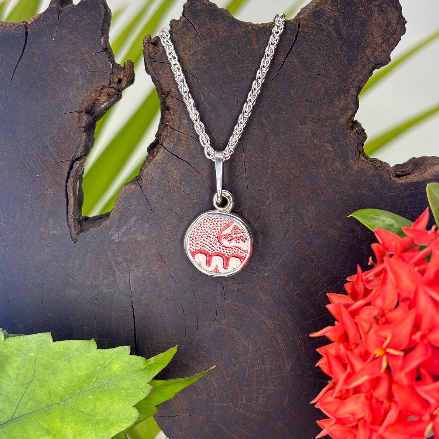 Guava Trace Sterling Silver Pendant Small