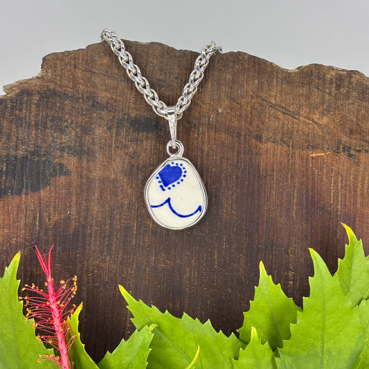 Heartline Wave Sterling Silver Pendant Large