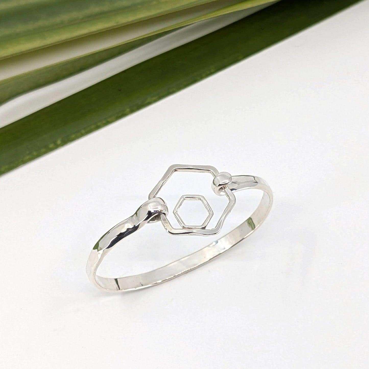 honeycomb 5mm latch bracelet-Sterling Silver-Multiple Sizes-5 3/4