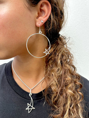 Shooting Star Hoop Earrings