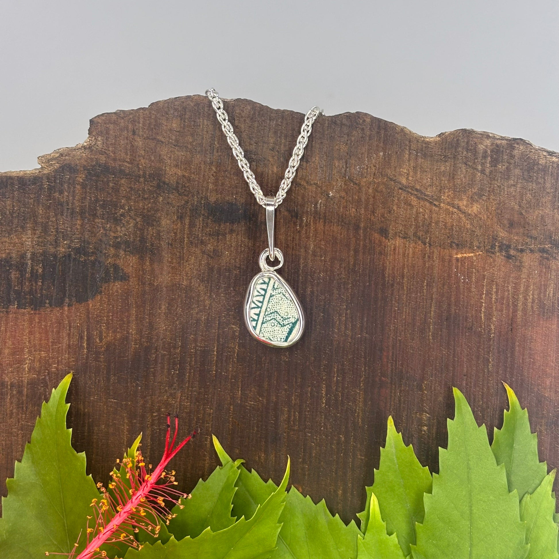 Island Cipher Sterling Silver Pendant Small