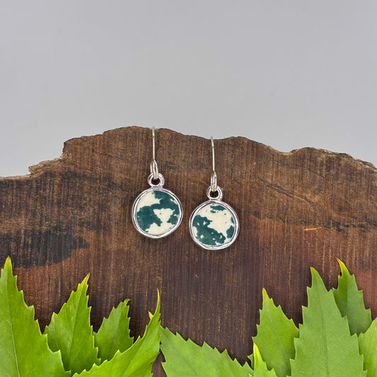 Island Moss Sterling Silver Earrings Round