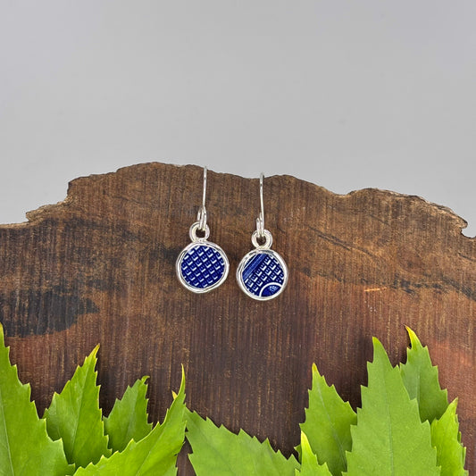 Midnight Maze Sterling Silver Earrings Round