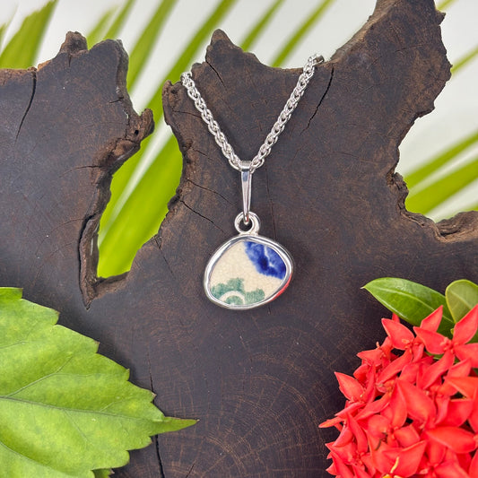 Moss & Indigo Sterling Silver Pendant Small