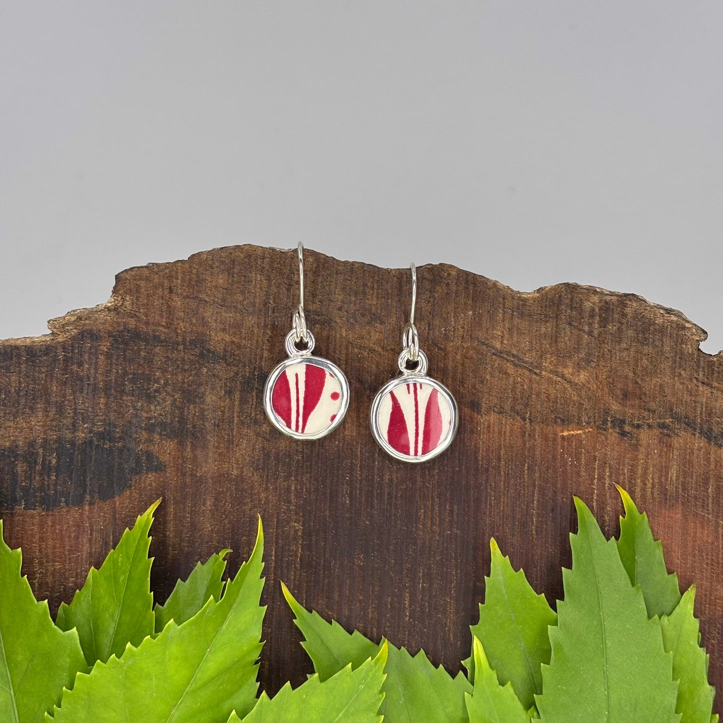 Petal Drop Sterling Silver Earrings Round