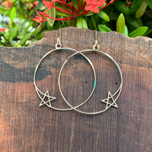 Shooting Star Hoop Earrings