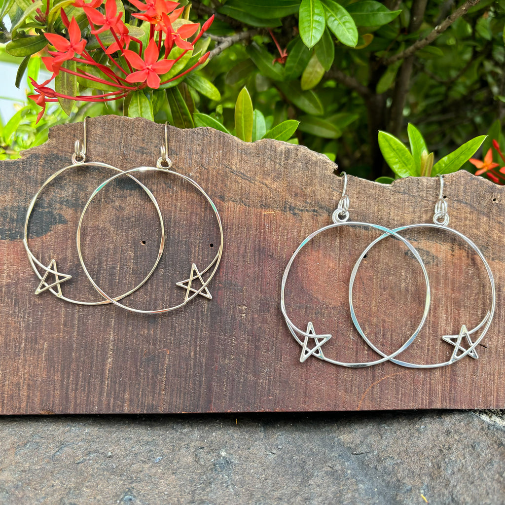 Shooting Star Hoop Earrings