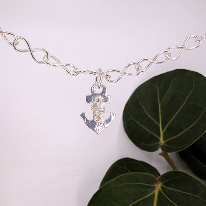 anchor charm-Sterling Silver-One Size-