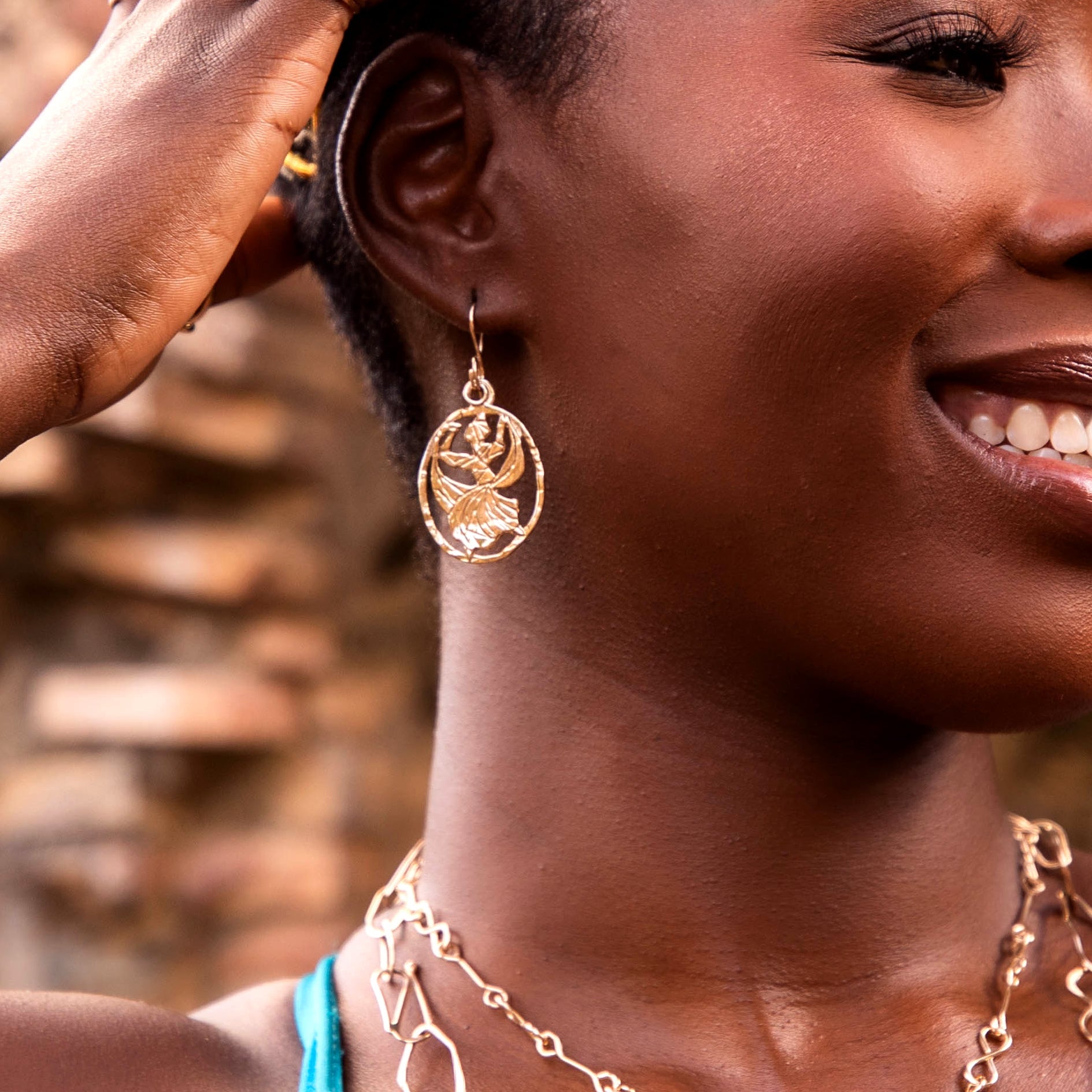 caribbean dance drop earring-14k Gold-One Size-