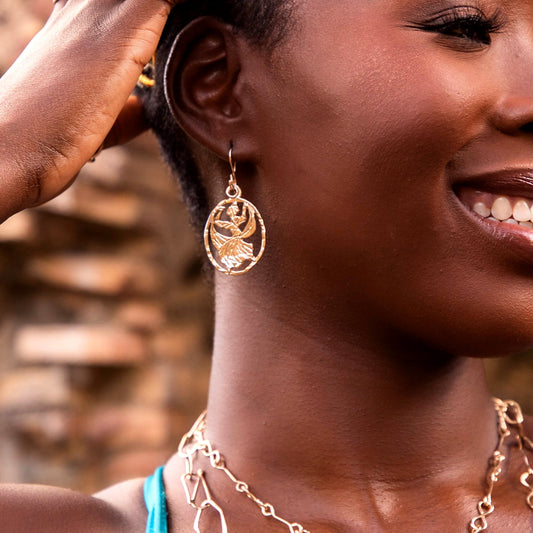 caribbean dance drop earring-14k Gold-One Size-