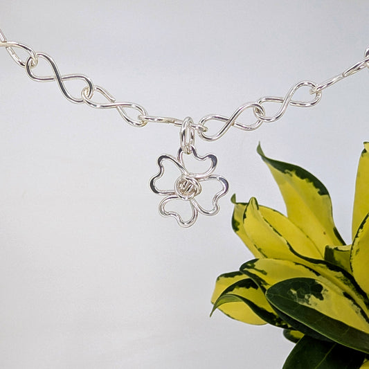clover charm-Sterling Silver-One Size-
