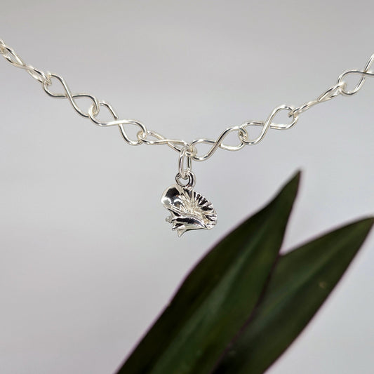 conch shell charm-Sterling Silver-One Size-