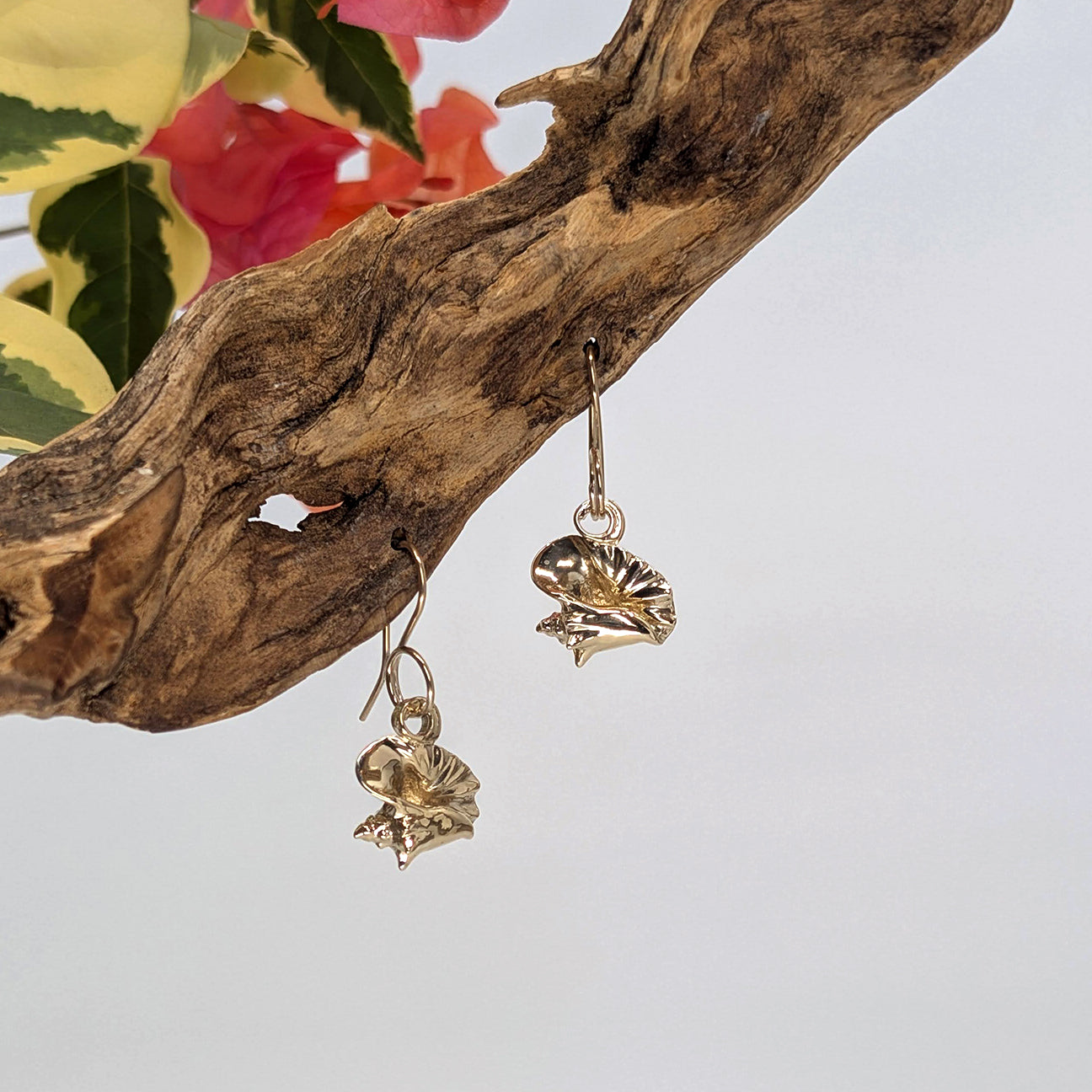 conch shell drop earring---