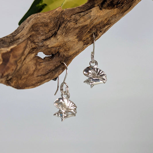 conch shell drop earring-Sterling Silver-One Size-