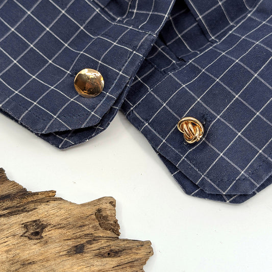 crucian knot cuff link-14k Gold-One Size-