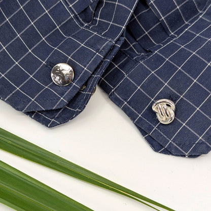 crucian knot cuff link-Sterling Silver-One Size-