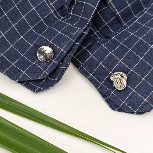 crucian knot cuff link-Sterling Silver-One Size-