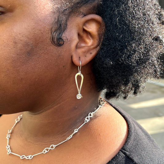 crucian knot drop large earring-14k Gold-Large-
