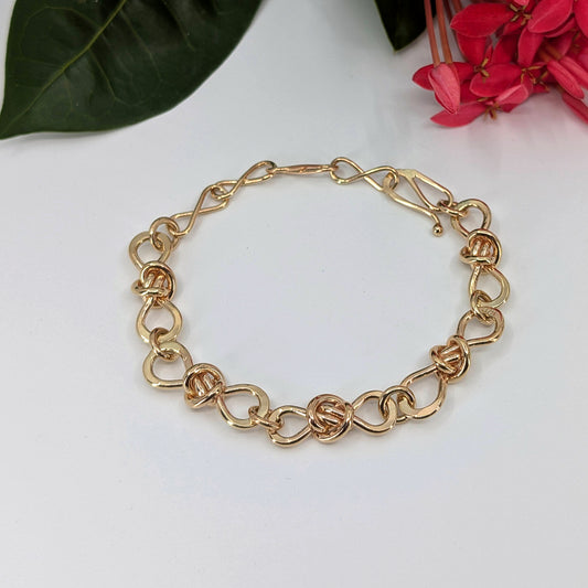 crucian knot heavy chain bracelet-14k Gold-Hand-