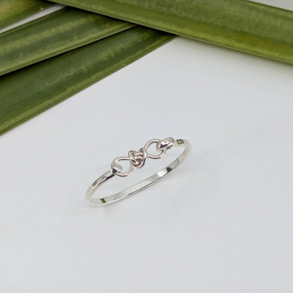 crucian knot 3mm latch bracelet-Sterling Silver-Multiple Sizes-4