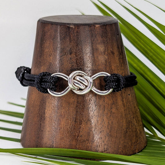 crucian knot cord bracelet-Sterling Silver-Medium-