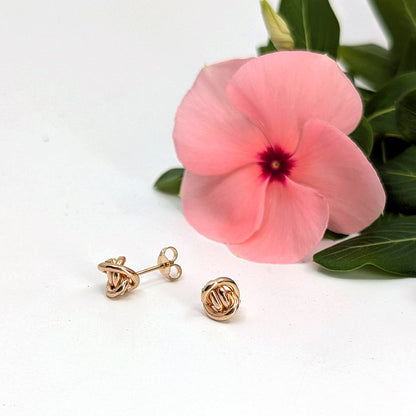 crucian knot post earring-14k Gold-X Small-