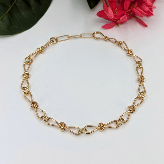crucian knot medium chain anklet-14k Gold-Anklet-