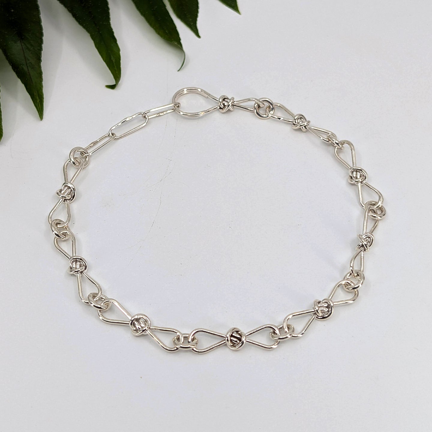 crucian knot medium chain anklet-Sterling Silver-Anklet-