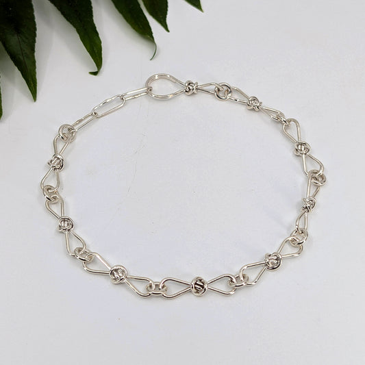 crucian knot medium chain anklet-Sterling Silver-Anklet-