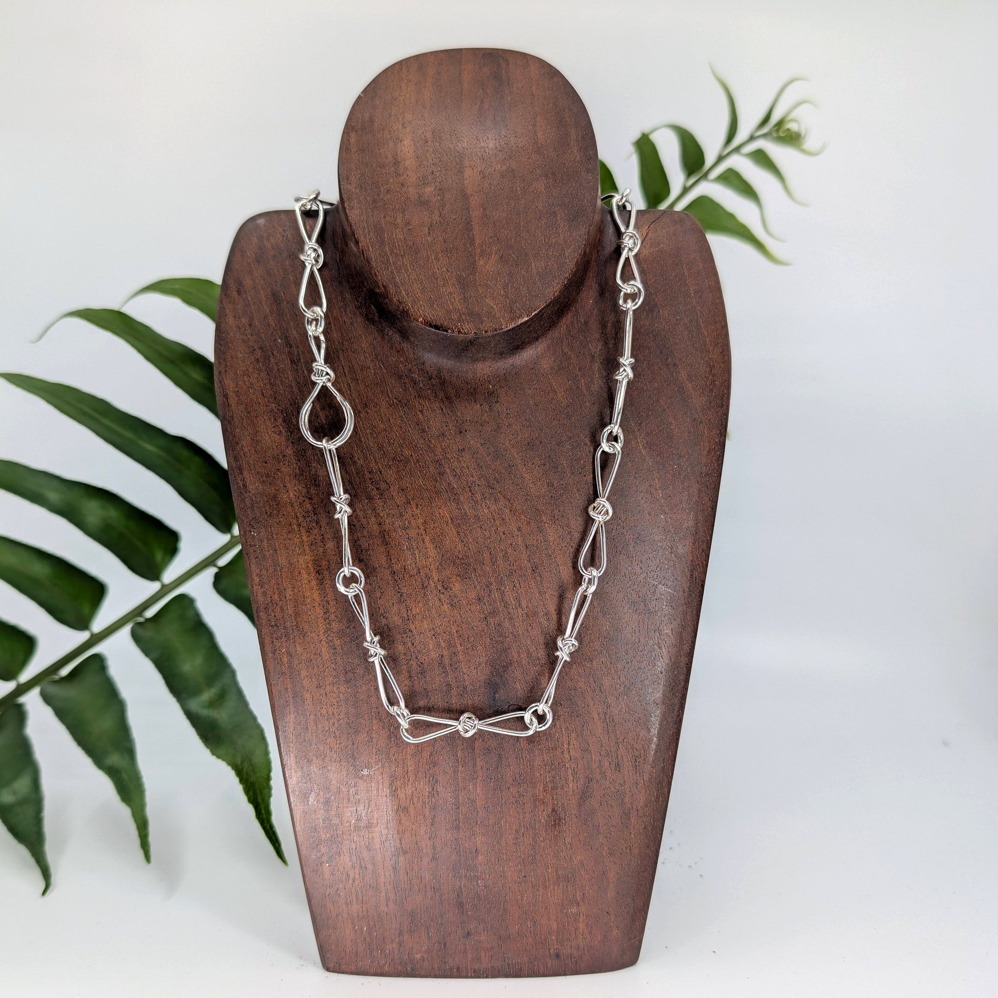 crucian knot medium chain necklace-Sterling Silver-16"-